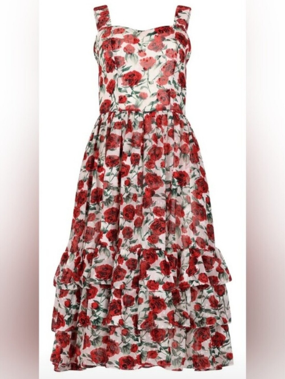 JessaKae Poppie Dress With Red Rose Print